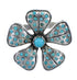 Authentic Sterling Silver And Turquoise Flower Ring Size 5-1/2 RX88388